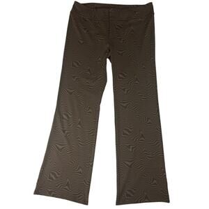 H&M Flare Pants Brown Swirls  Sz XL Y2K Stretch High Rise